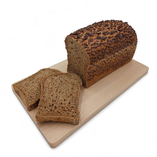Afbeelding van Binnenveld bruin meergranenbrood met lijnzaad deco