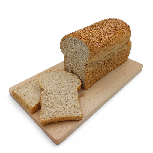 Afbeelding van Lichtbruin tarwemoutbrood met sesamzaad deco