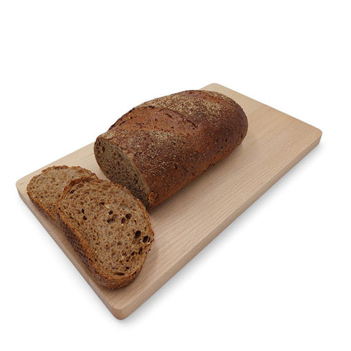 Afbeelding van Binnenveld bruin meergranen vloerbrood met rogge deco half