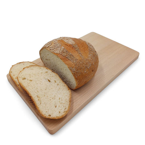 Afbeelding van Wit tarwe melkoerbol met rogge deco