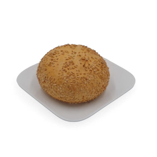 Afbeelding van Witte krokante tarwebol met sesamzaad deco