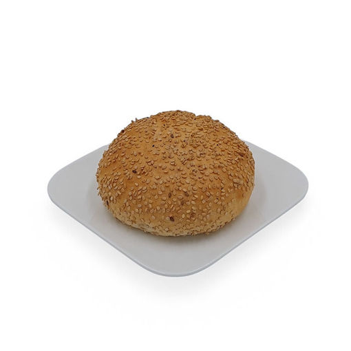 Afbeelding van Witte tarwe bol met sesamzaad deco